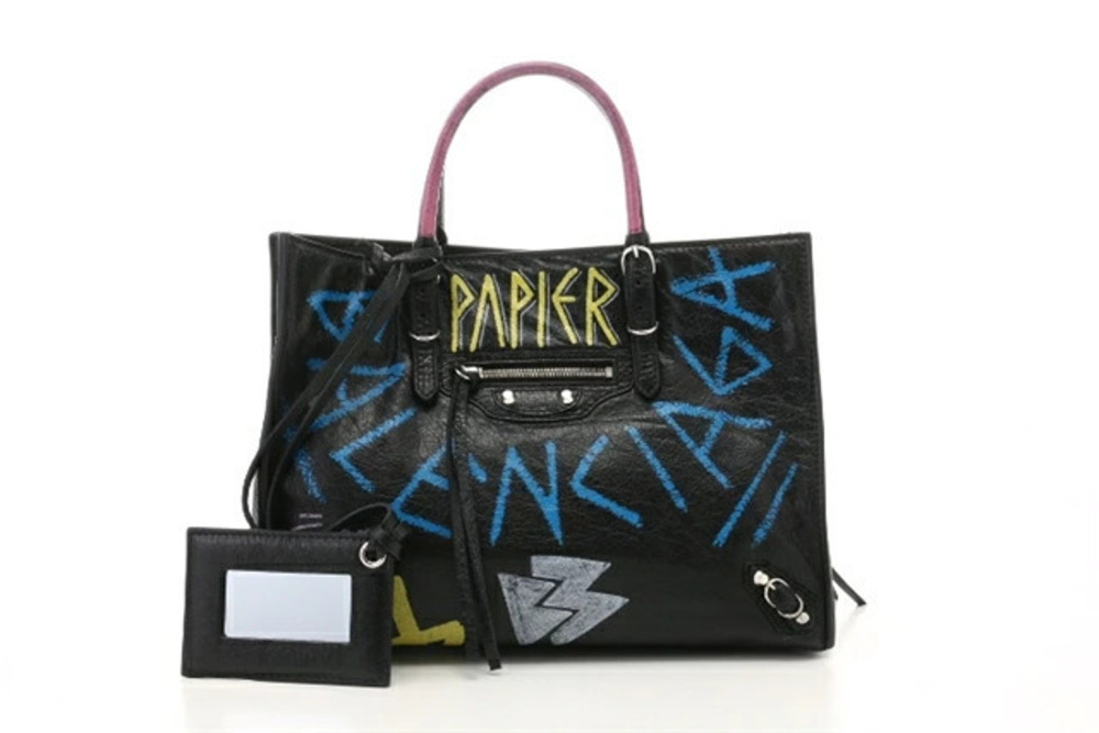 Balenciaga Bag Paper Graffiti Handbag Calfskin